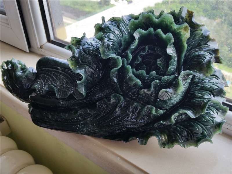 泰山玉白菜摆件招财镇宅办公室客厅书房风水摆件